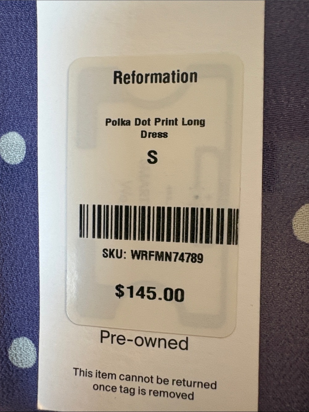 Reformation Lavender Polka Dot Wrap Midi Dress, size Small - Picture 5 of 12